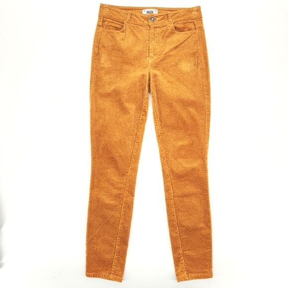 Paige Pants Size 26 Womens Marigold Orange Corduroy Hoxton Ankle Skinny - Picture 2 of 15